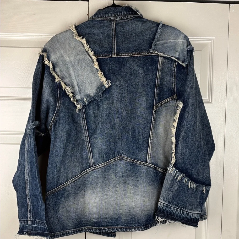 Sandrine Rose x Free People Woman's Sz M Patchwork Vintage Style Jean Jacket NWT - Picture 8 of 10
